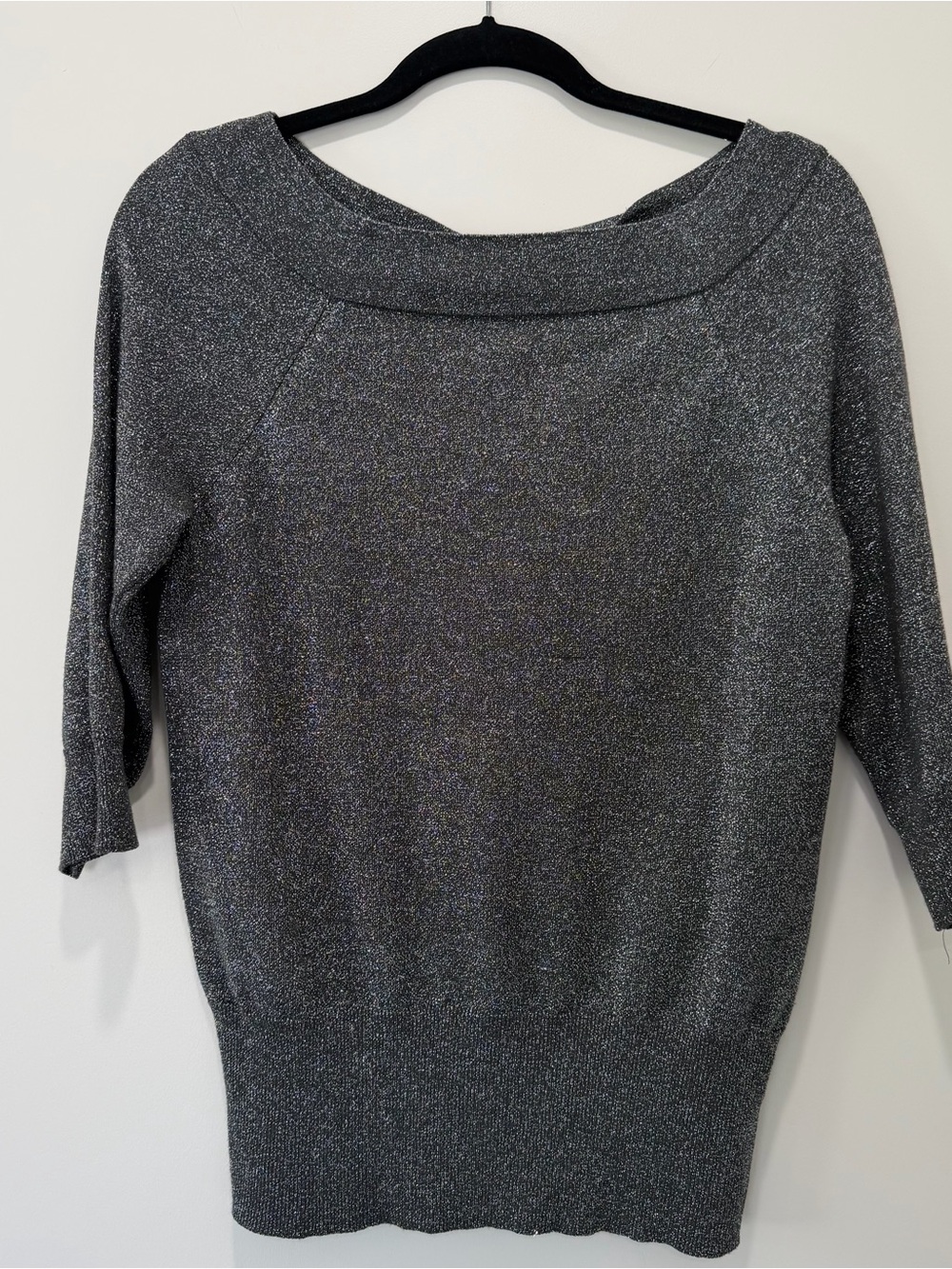 Premise Shimmery Charcoal Boatneck Top